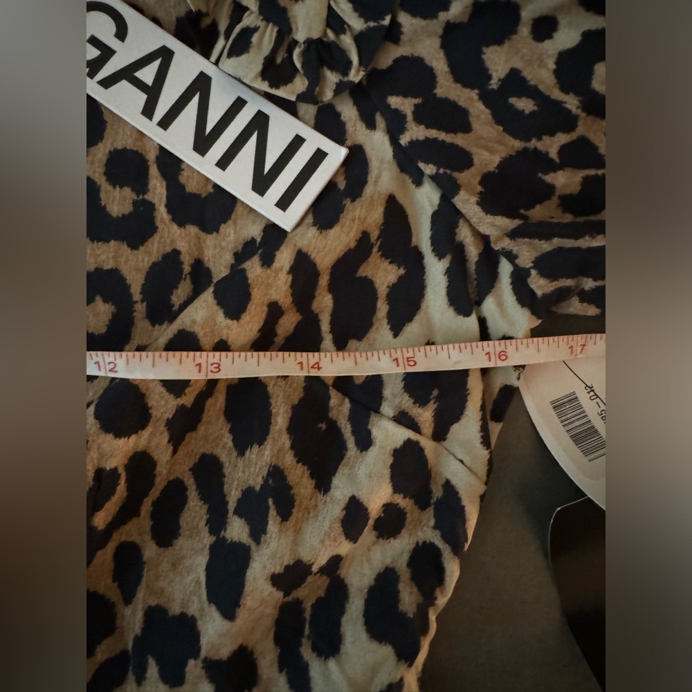 Ganni Leopard Cotton Poplin Mini Dress - Picture 9 of 15
